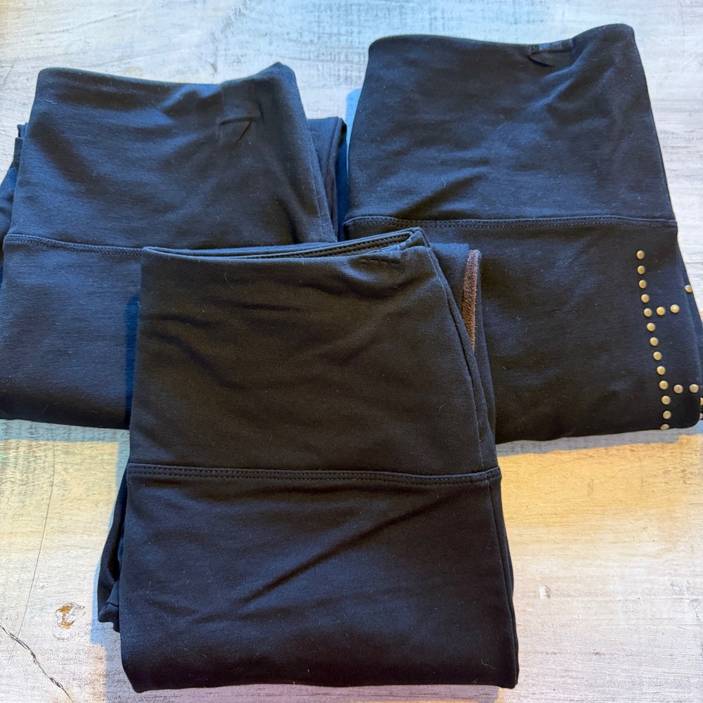 Bundle of 3 Athena Marie Black Leggings Size Medium EUC‎